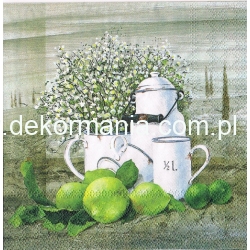 Serwetka   -2376-  limonka, naczynia